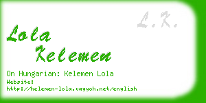 lola kelemen business card